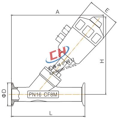 P2氣動(dòng)快裝角座閥結(jié)構(gòu)圖